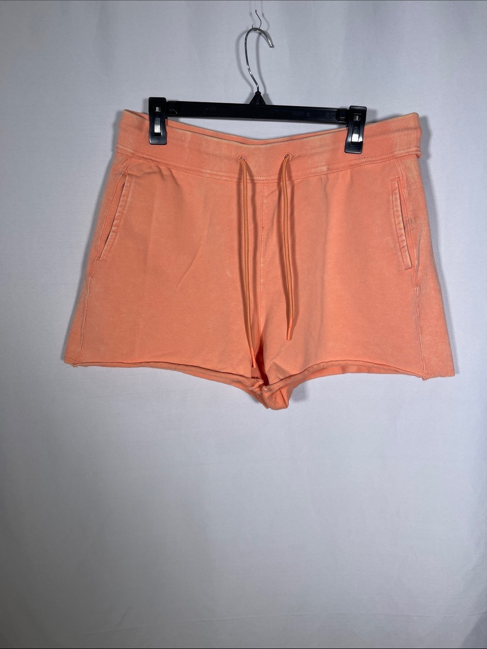 JOYLAB WOMENS HIGH WAIST LOUNGE SHORTS ORANGE CORAL LARGE